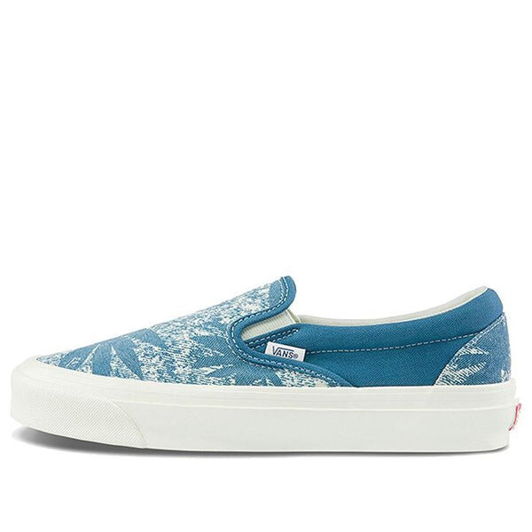 

Кроссовки og classic slip-on lx 'palm acid wash summer leaf - navy' Vans, синий