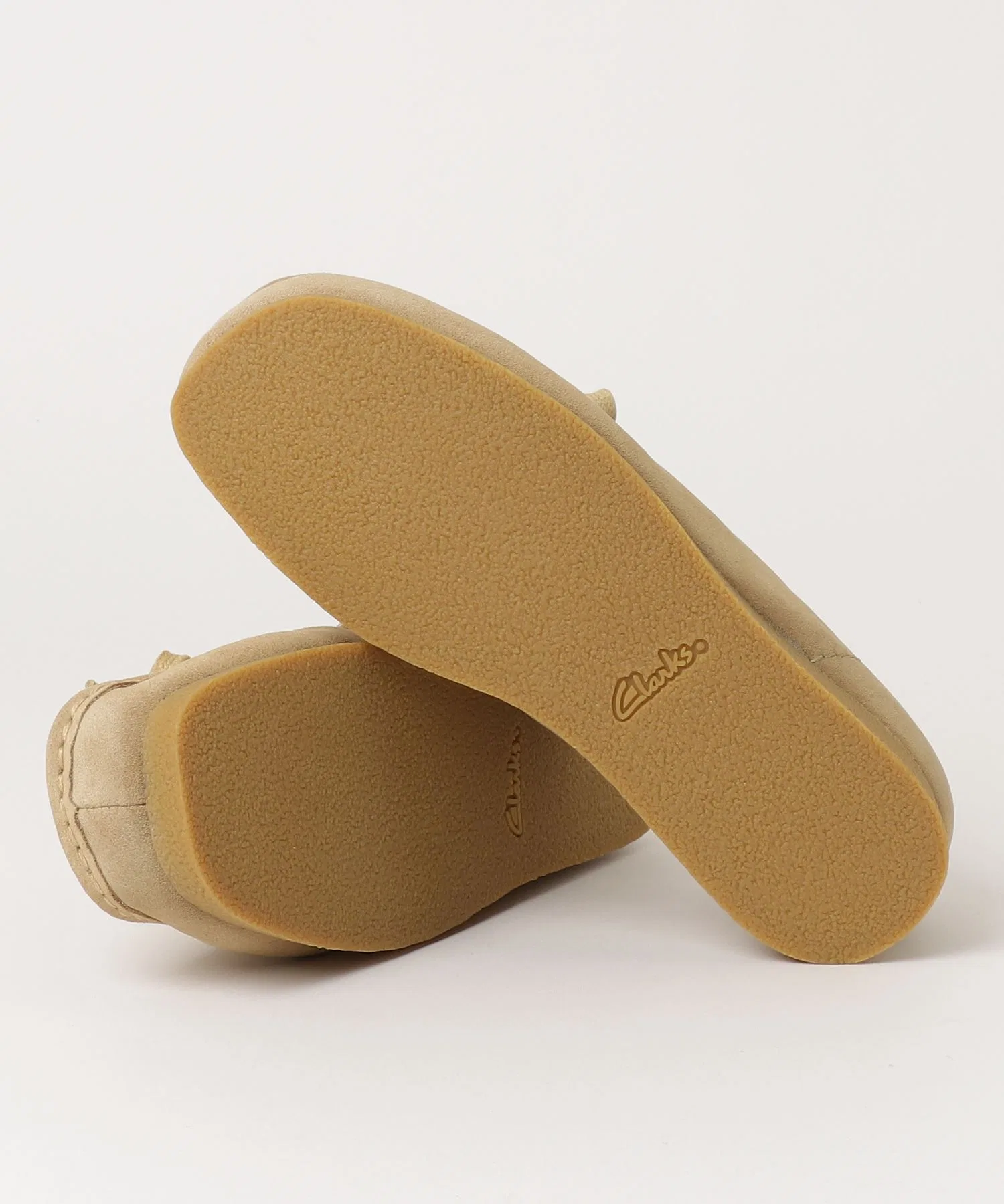 Мужские замшевые мокасины Clarks WallabeeEVO WP бежевые — фото 3