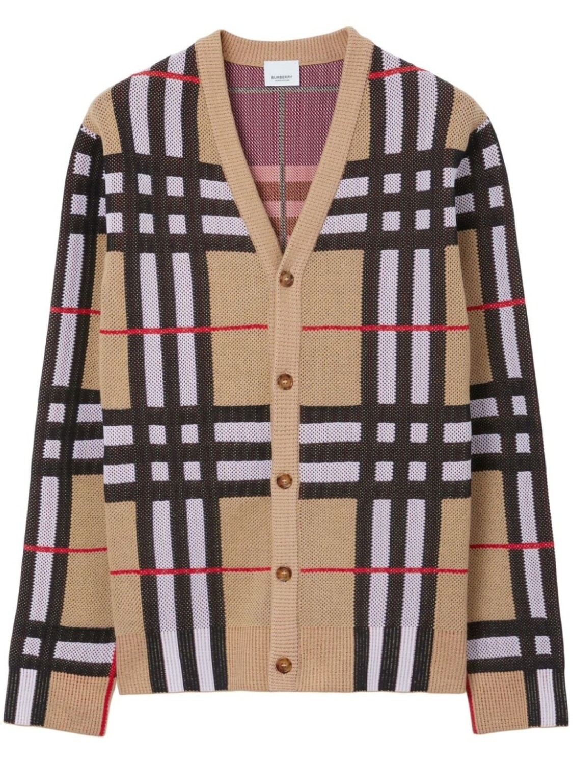 

Кардиган в клетку Vintage Check с V-образным вырезом Burberry, бежевый