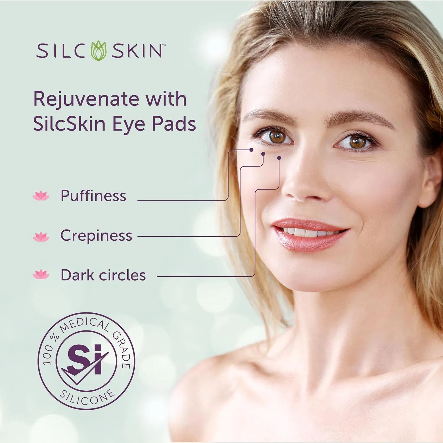 Маска для глаз Silc Skin из медицинского силикона, многоразовая, 3 шт, 180 дней использования — фото 2