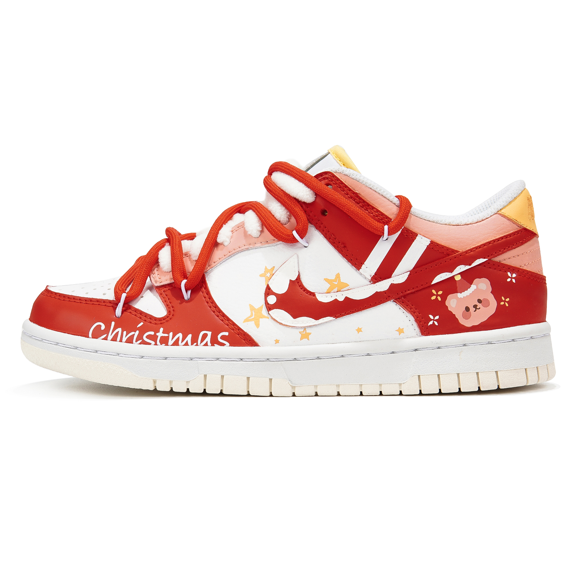 

Кроссовки Nike Dunk Skateboard Shoes Women's Low-Top White Red