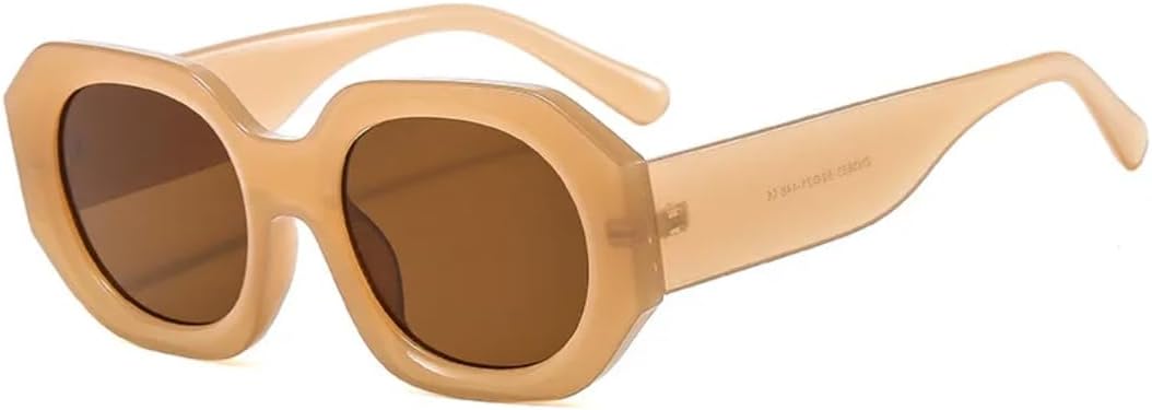 

Ретро-модные солнцезащитные очки большого размера для женщин и мужчин, классические винтажные, с защитой от УФ-излучения UV400, для активного отдыха на природе VFDHN, Tea