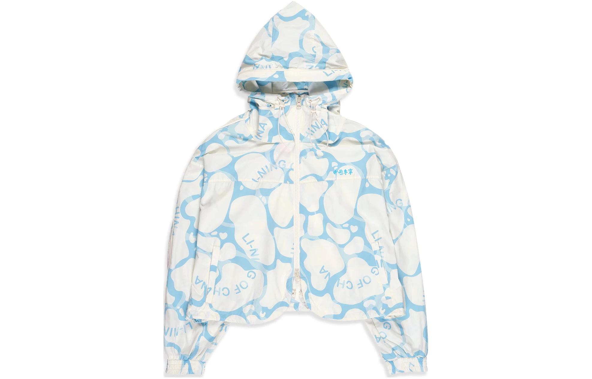 

LiNing Женское тренч пальто экрю, Ecru All over Print Combination