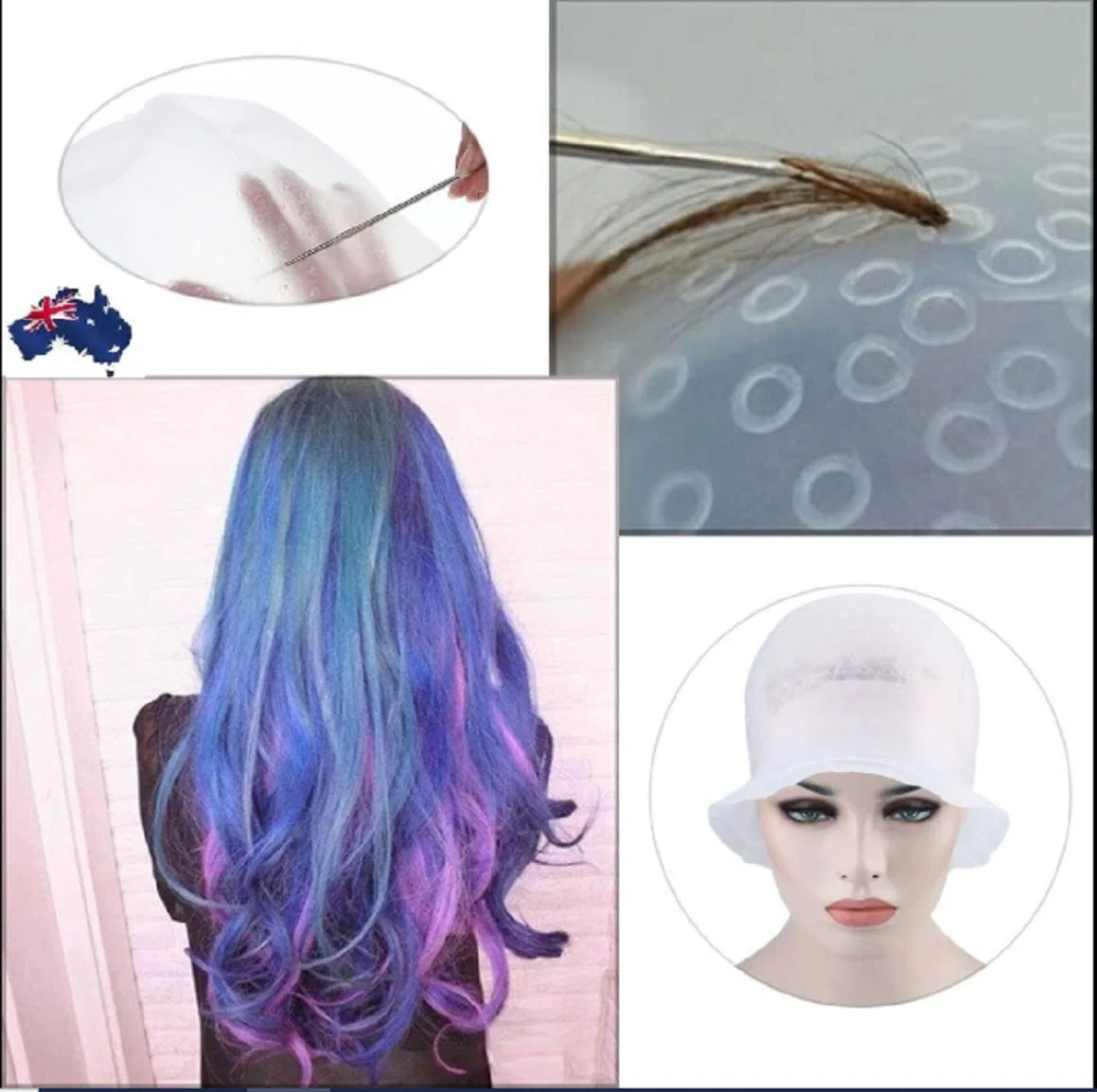Силиконовая шапочка для мелирования «MAGICAP Pro Salon» с крючком Denman — фото 3