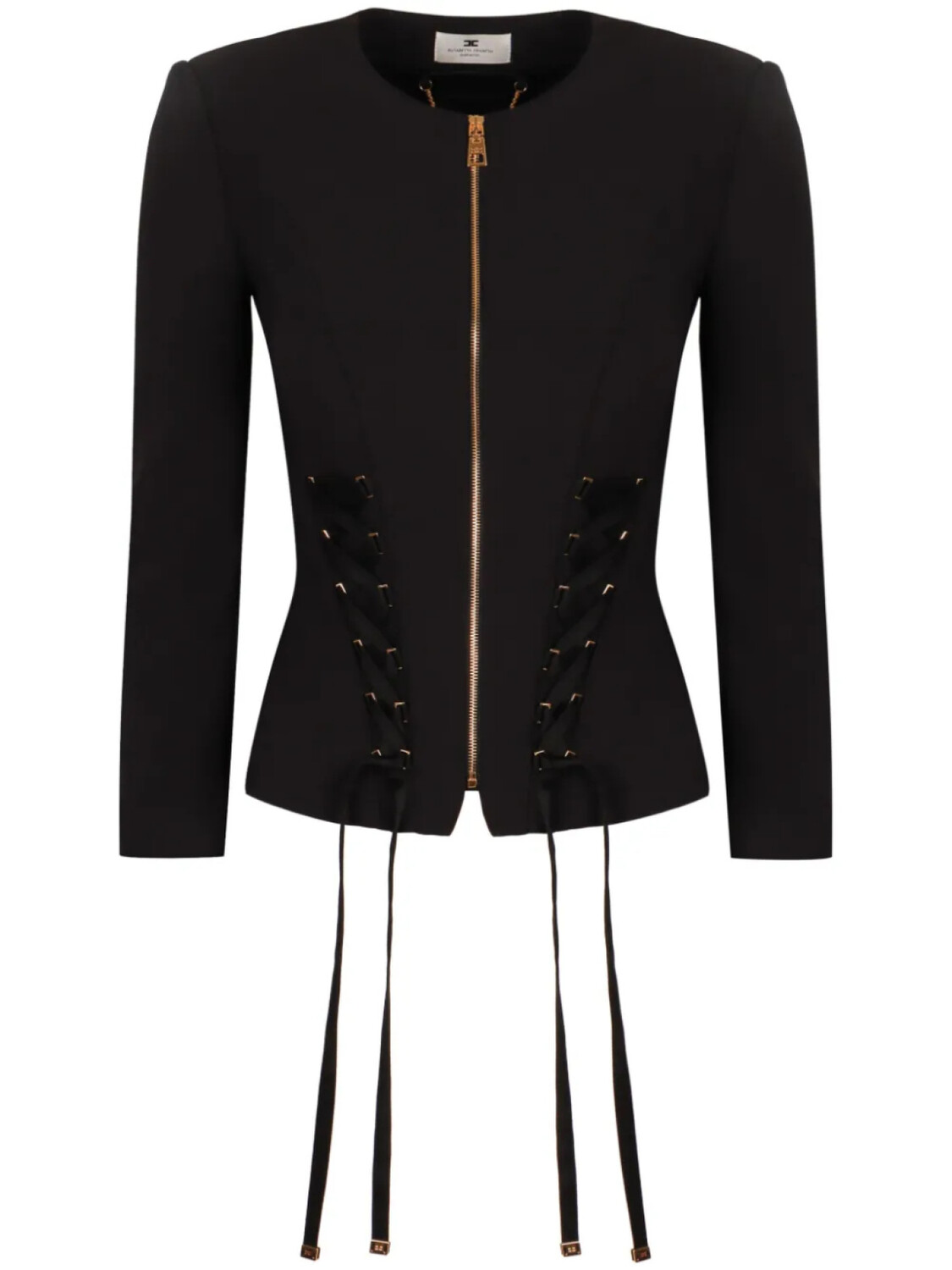 

Креповая куртка на шнуровке Elisabetta Franchi, черный