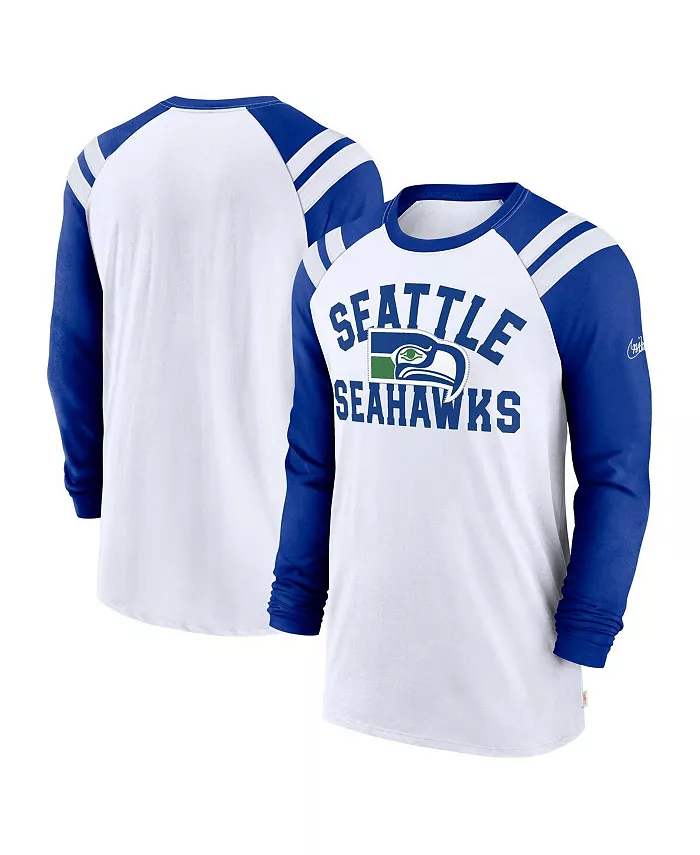 

Мужская белая футболка с длинным рукавом Seattle Seahawks Classic Arc Raglan Tri-Blend Nike