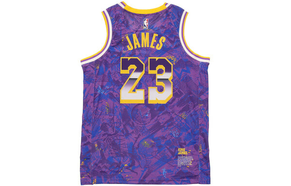 Майка Nike NBA Retro Basketball Vest SW Fan Edition LeBron James 23 Purple, фиолетовый — фото 2