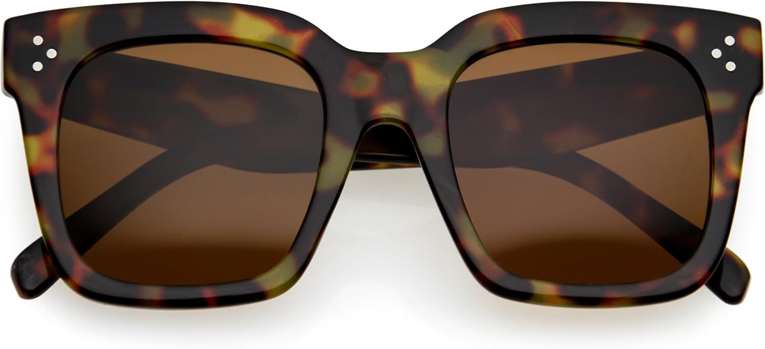 

Женские поляризованные солнцезащитные очки zeroUV, квадратные солнцезащитные очки с защитой UV400, большие винтажные линзы в стиле бохо, модные, смелые, ретро-классические, P02 | Tortoise / Brown Polarized (Limited Edition)