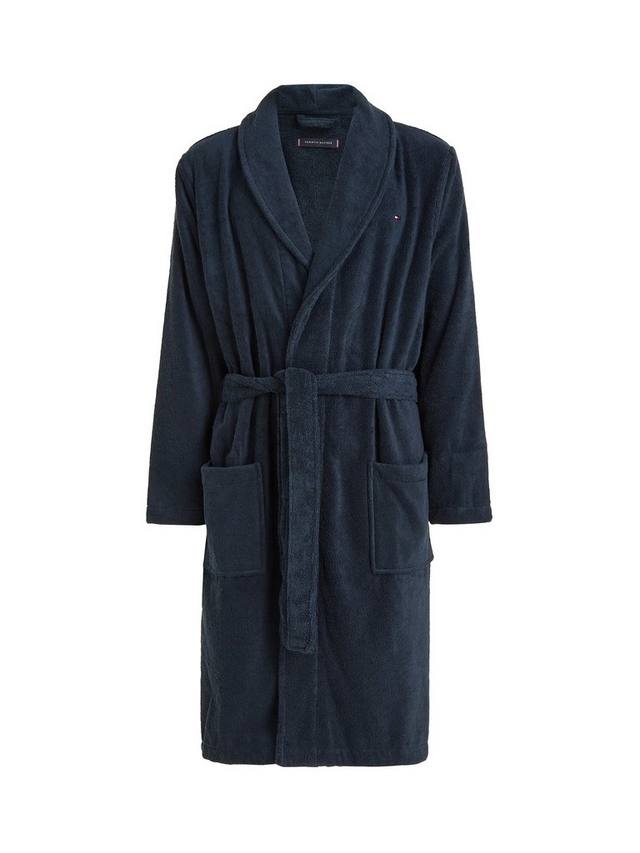 Халат из чистой махровой ткани Tommy Hilfiger, Navy Blazer — фото 4