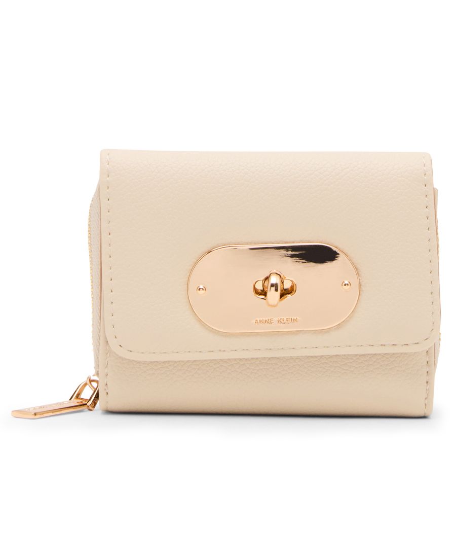 

Овальный складной кошелек с поворотным замком Anne Klein, White