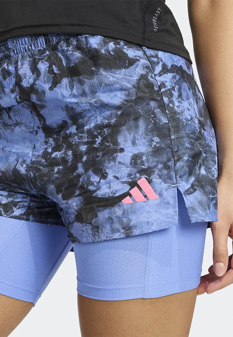 Шорты-трансформеры Own The Run Spray Dye 2-в-1 Adidas, черный/синий — фото 3