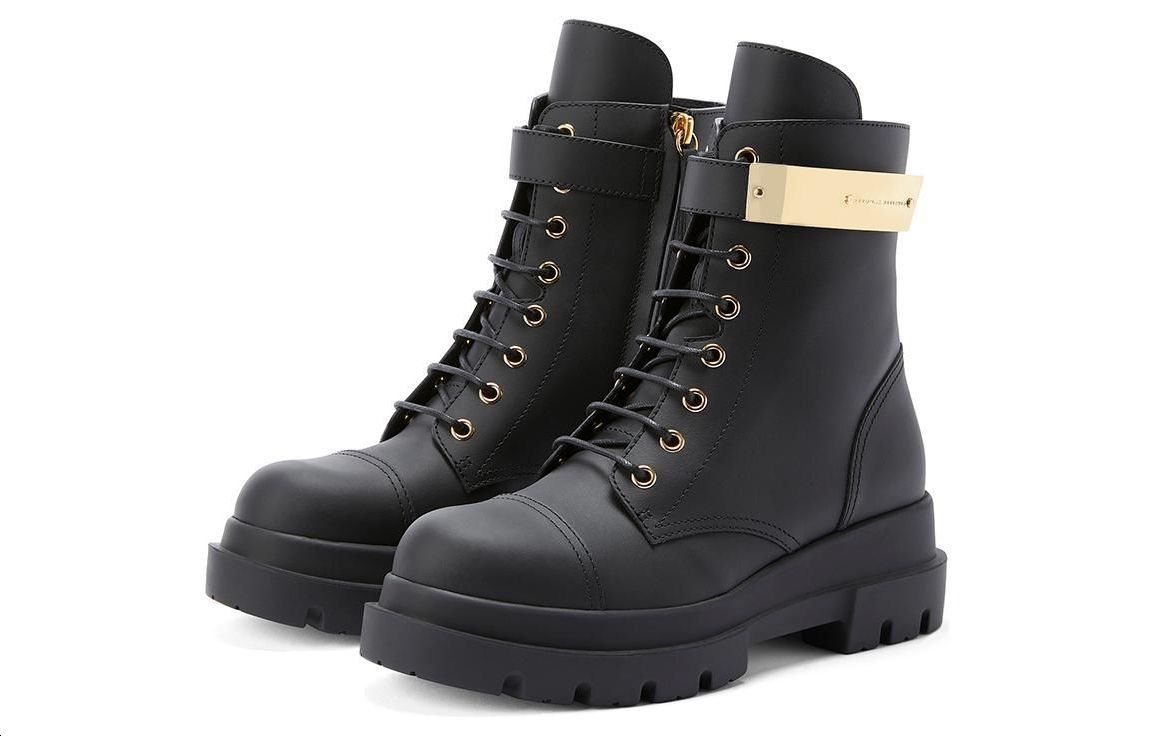 Женские ботинки с пластиной логотипа Alexa 40 мм Giuseppe Zanotti черные — фото 4