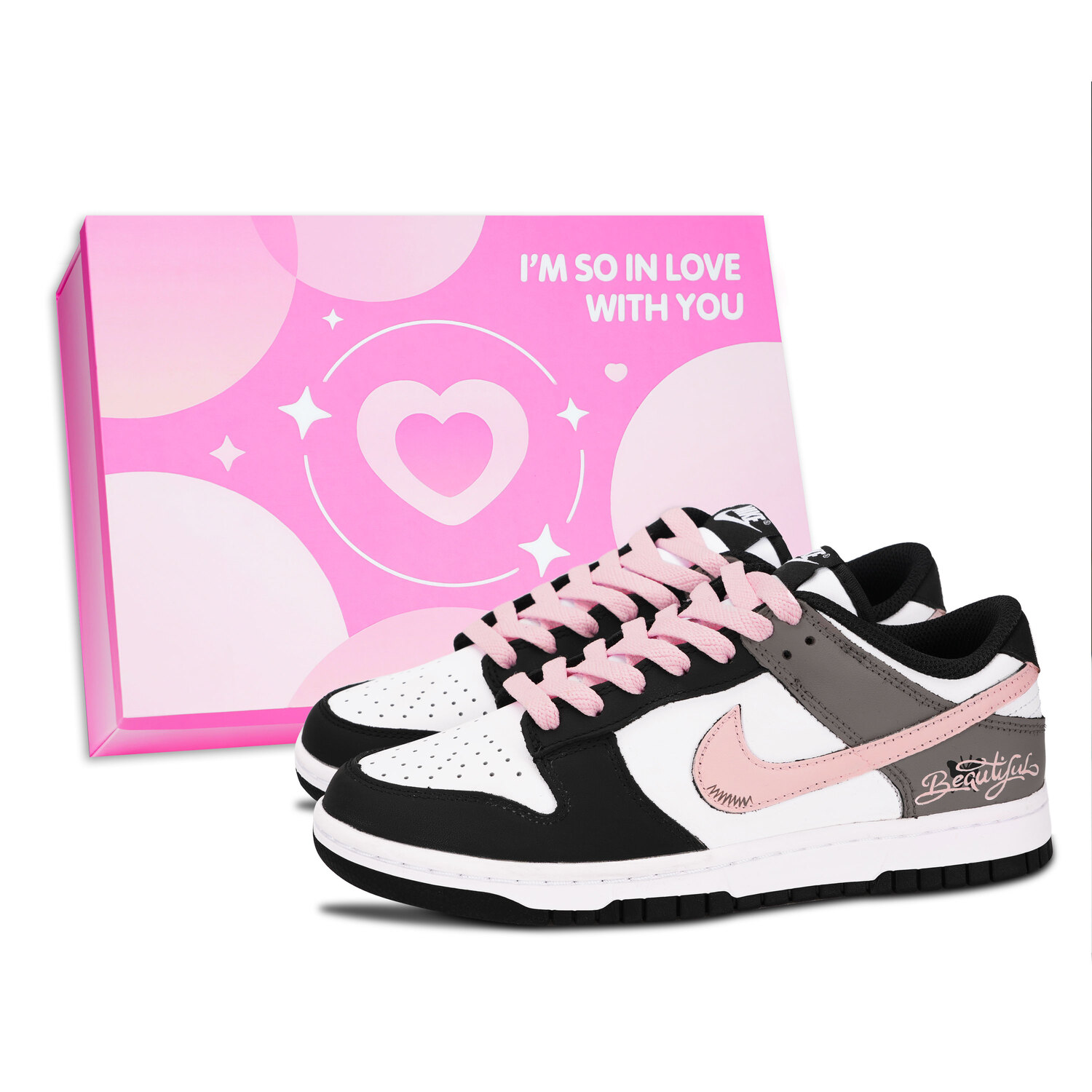 

Nike Dunk Black White, красивые бабочки, кожаные нескользящие устойчивые к истиранию низкие кроссовки для скейтбординга Coffee