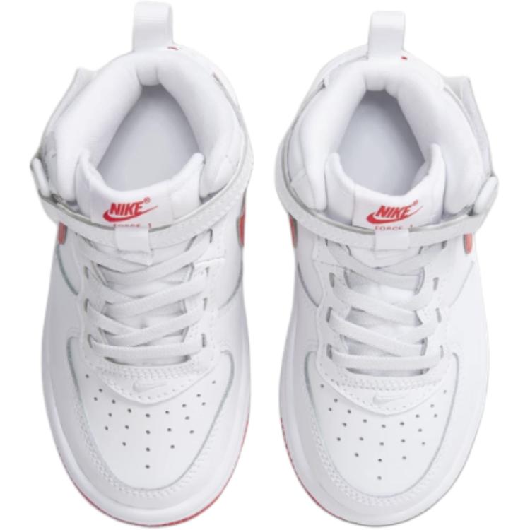 Амортизирующие износостойкие высокие повседневные детские кроссовки Kids' Nike, белый/красный — фото 4