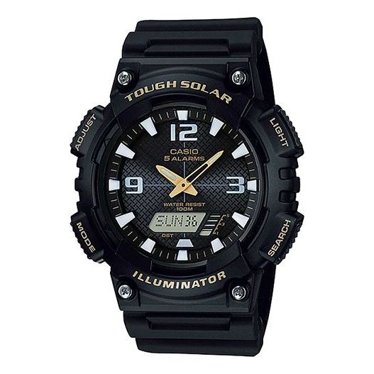 

Часы CASIO Waterproof Sports Solar Powered Mens Black Analog, черный