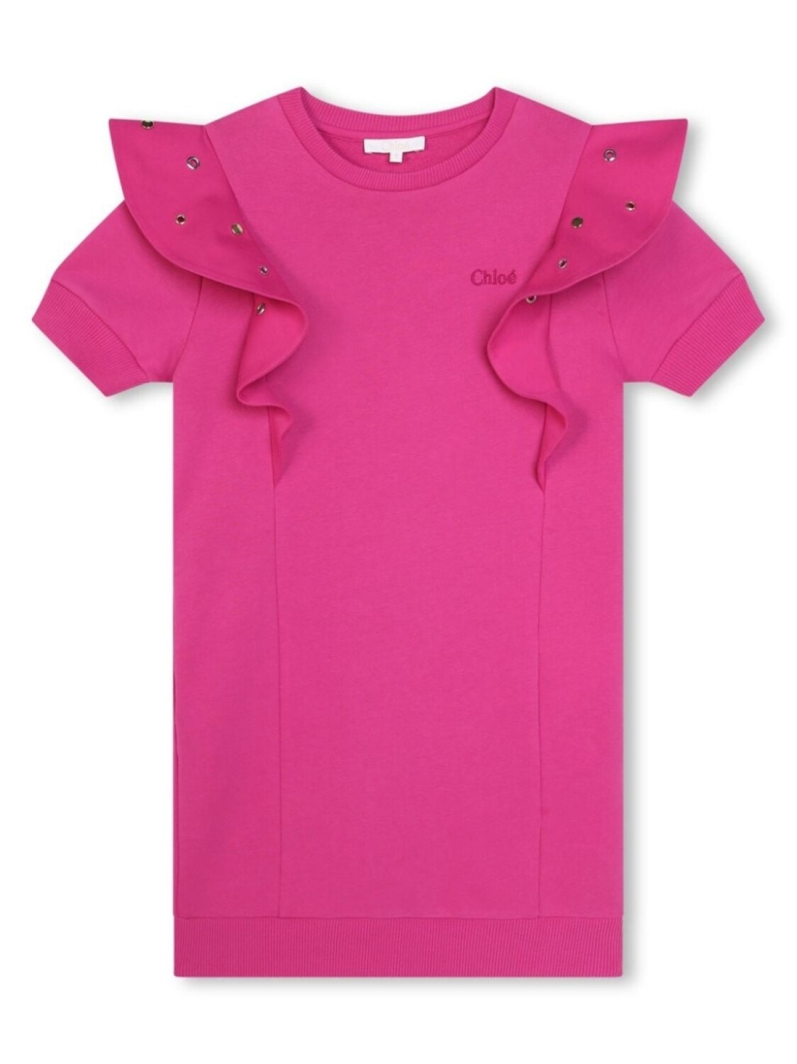 

Chloé Kids платье из органического хлопка с люверсами, розовый