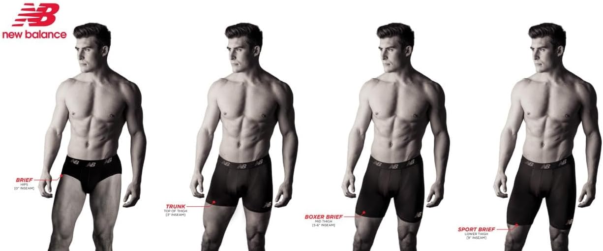 

Мужские сетчатые трусы-боксеры New Balance No Fly 5 дюймов (4 шт.), Lead/Pigment/Black