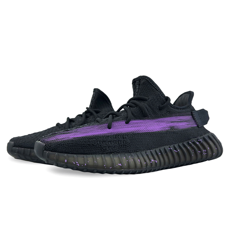 Yeezy Boost 350 V2 Дышащие Влагопоглощающие Низкие Повседневные Кроссовки Unisex Черный Фиолетовый Adidas Originals — фото 3