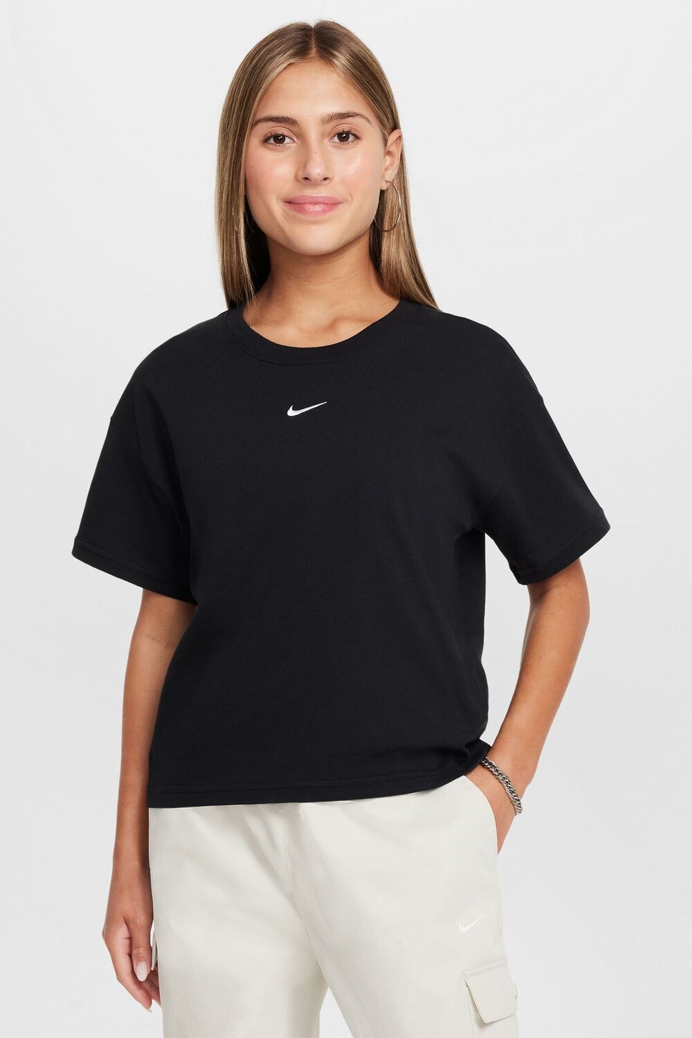 

Спортивная свободная футболка из 100% хлопка Nike, черный