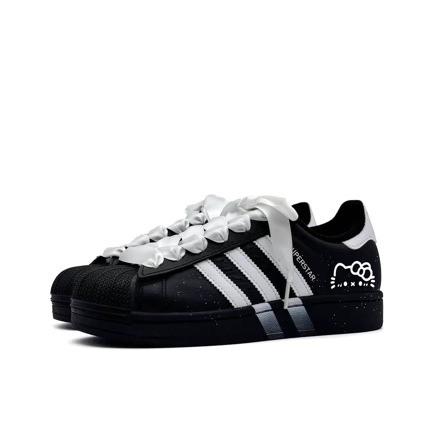 Кроссовки для скейтбординга Superstar 2 Kitten Cake Leather Abrasion Resistant Low top Kids' Black White Adidas Originals — фото 4