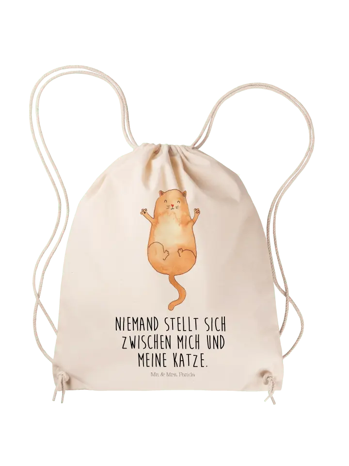 

Спортивная сумка Mr & Mrs Panda Sportbeutel Katze Umarmen, кремовый