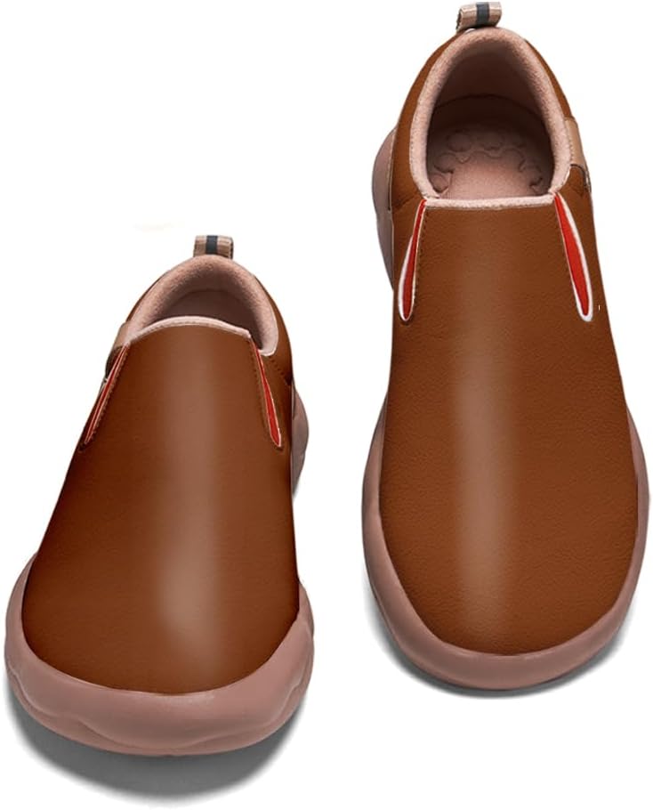 

Мужские модные кроссовки слипоны из кожи, повседневные лоферы, легкие удобные прогулочные и дорожные туфли Onehorse, коричневый