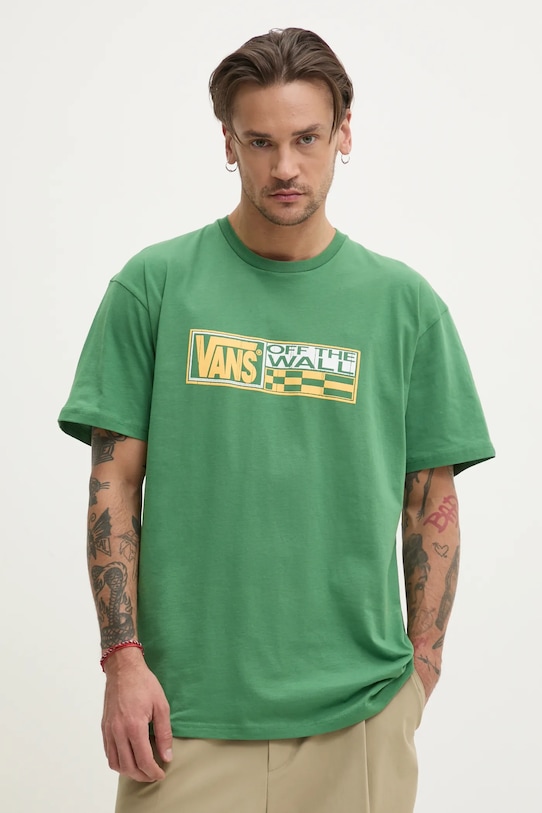 

Хлопковая футболка Vans, зеленый