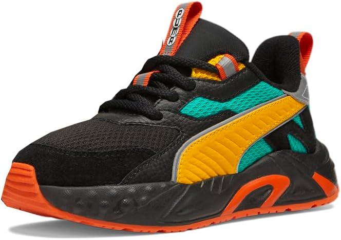 Детские кроссовки PUMA для мальчиков Rs-Trck с цветной шнуровкой- черные, синие — фото 2
