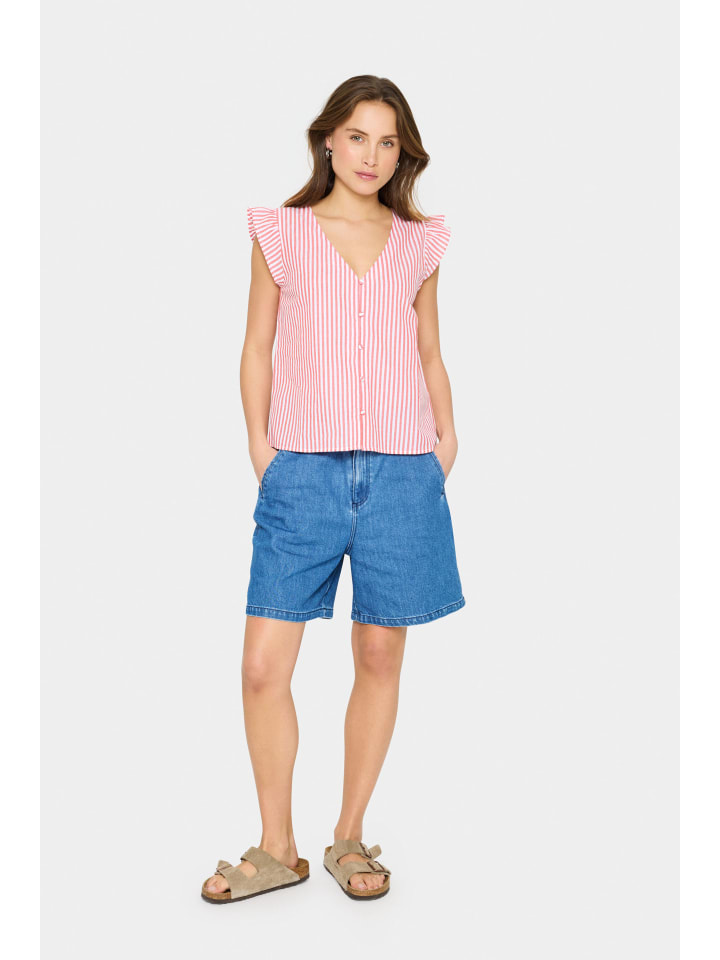 

Блузка с короткими рукавами SamaraSZ, прямого кроя, в полоску Poinciana Ice Stripe SAINT TROPEZ