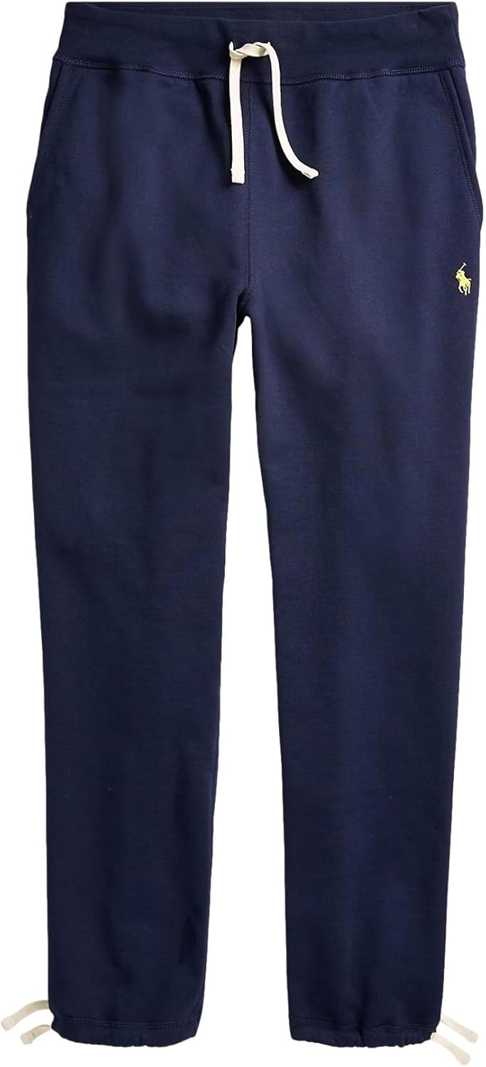 

POLO RALPH LAUREN Мужские спортивные флисовые брюки с завязками, Aviator Navy Yellow Pony.