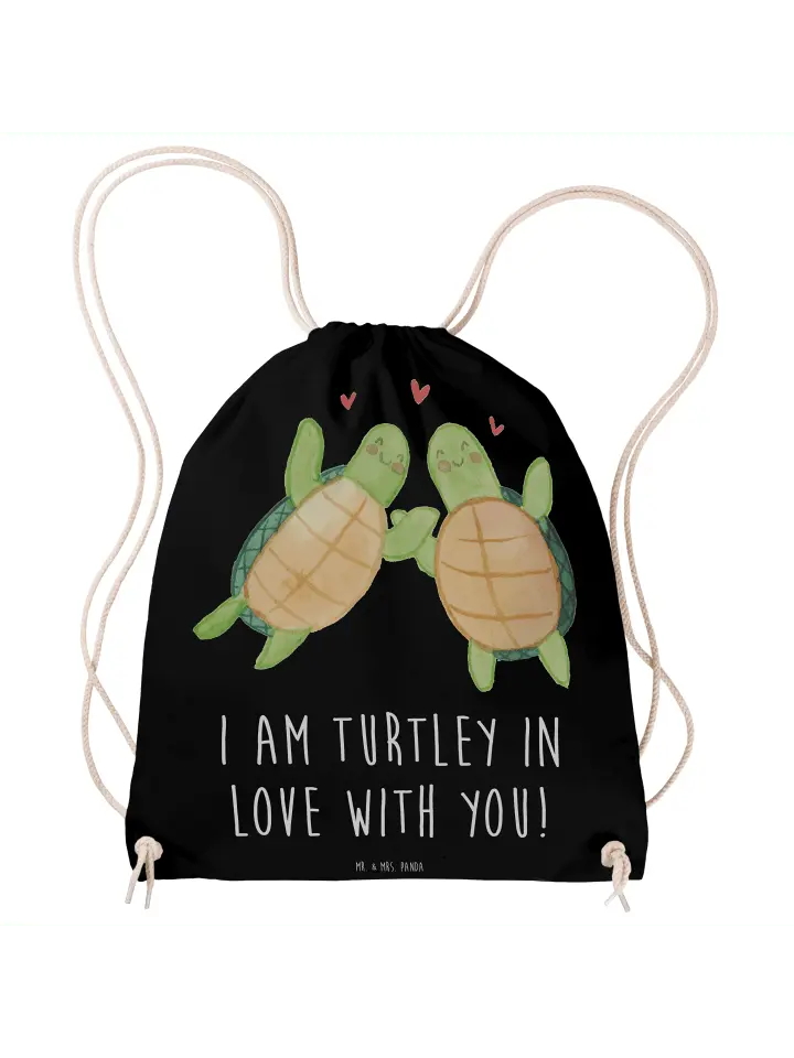 

Спортивная сумка Mr & Mrs Panda Sportbeutel Schildkröten Paar, черный