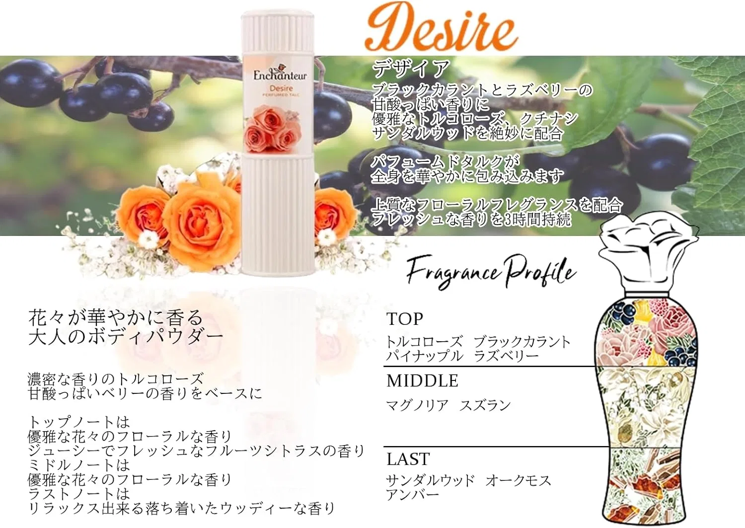 Присыпка для тела Enchanteur Desire 100g — фото 2