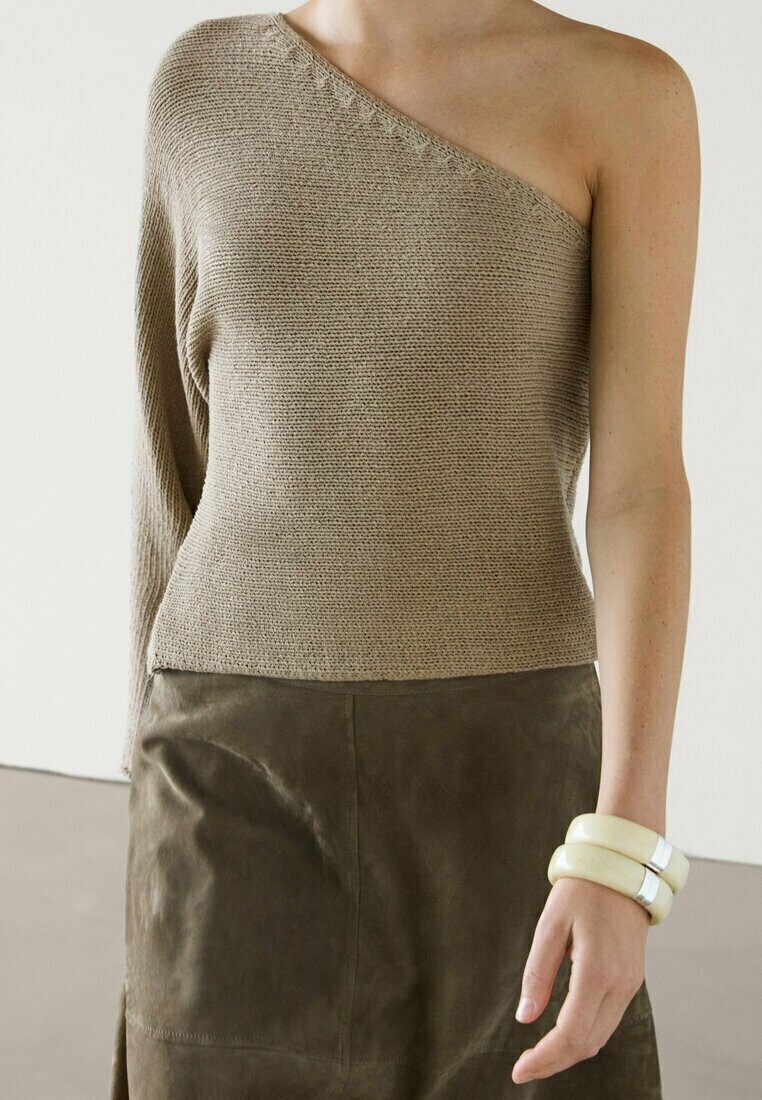 

Вязаный свитер ASYMMETRIC Massimo Dutti, песочный