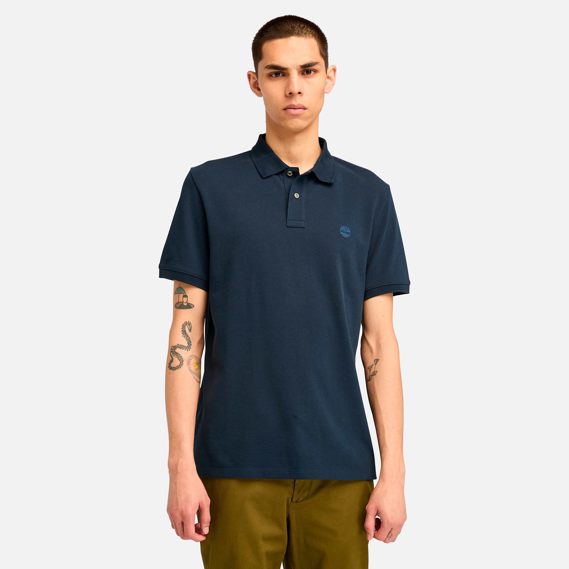 

Мужская футболка-поло с короткими рукавами Oyster River Chest Logo Timberland, цвет dark sapphire/dark denim