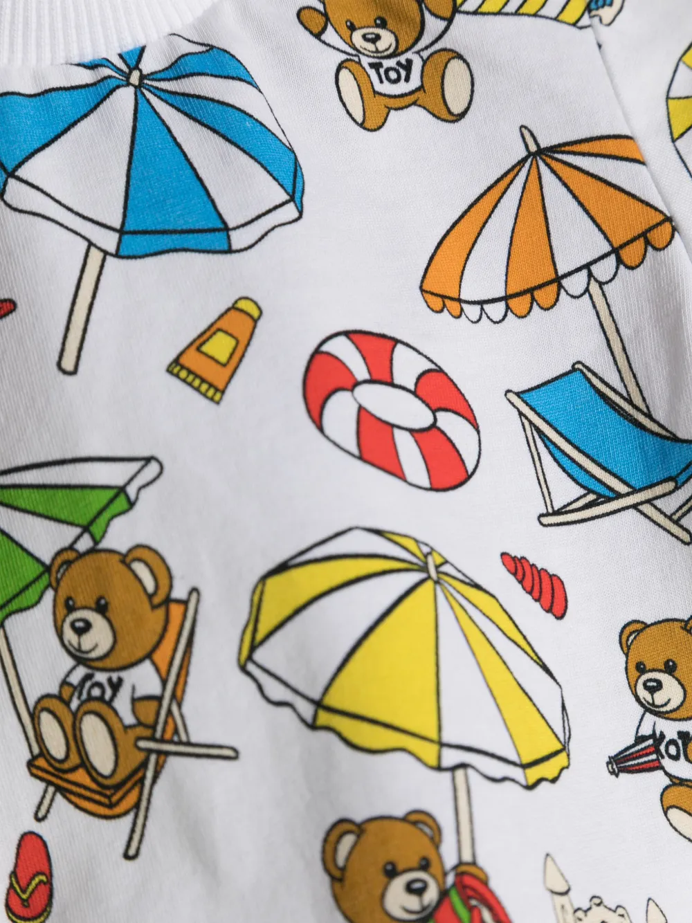 Комплект из джинсового комбинезона и топа Moschino Kids, синий — фото 3