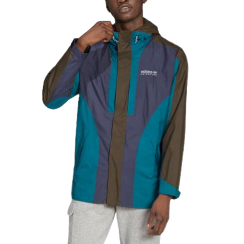 Куртка Men's adidas originals Contrasting Colors Sports Hooded Jacket Green Blue HF4803 — фото 2