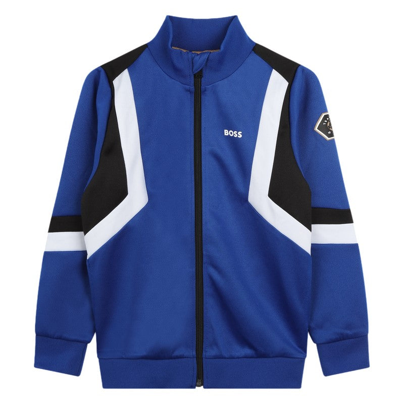 

Hugo Boss Мальчики Куртка на молнии с полосатым логотипом, синий