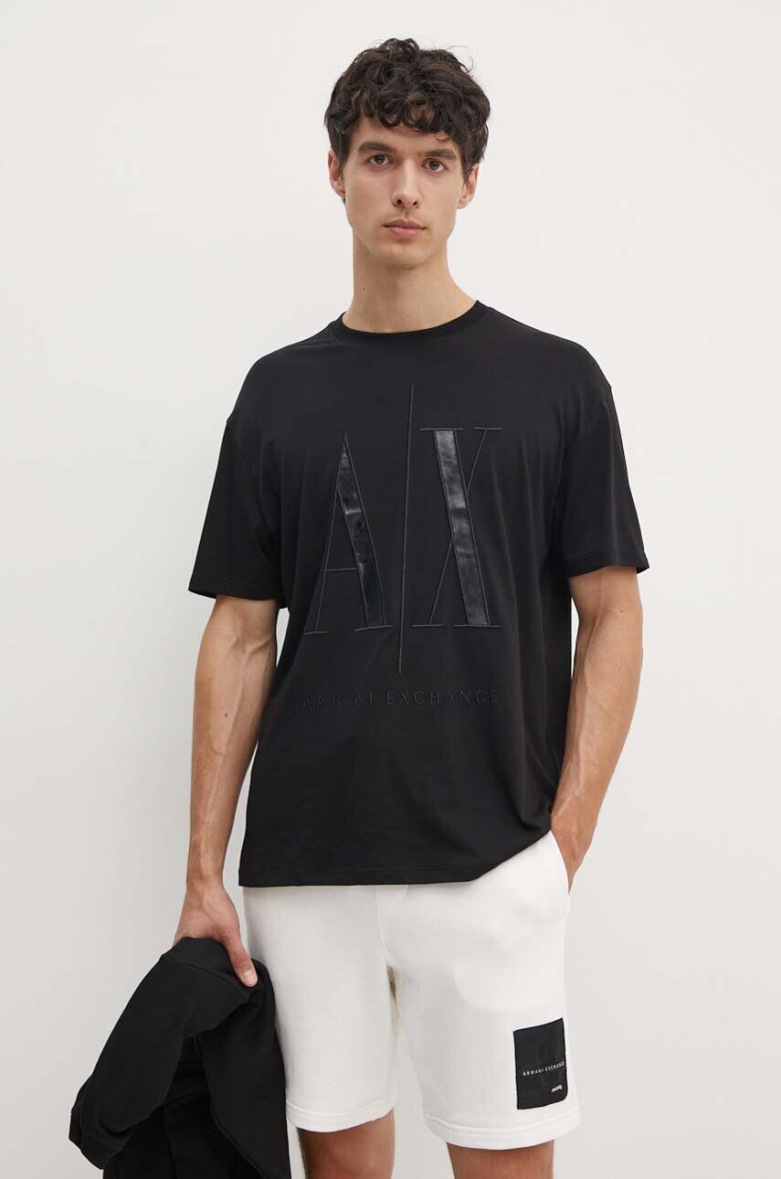 

Хлопковая футболка Armani Exchange, черный