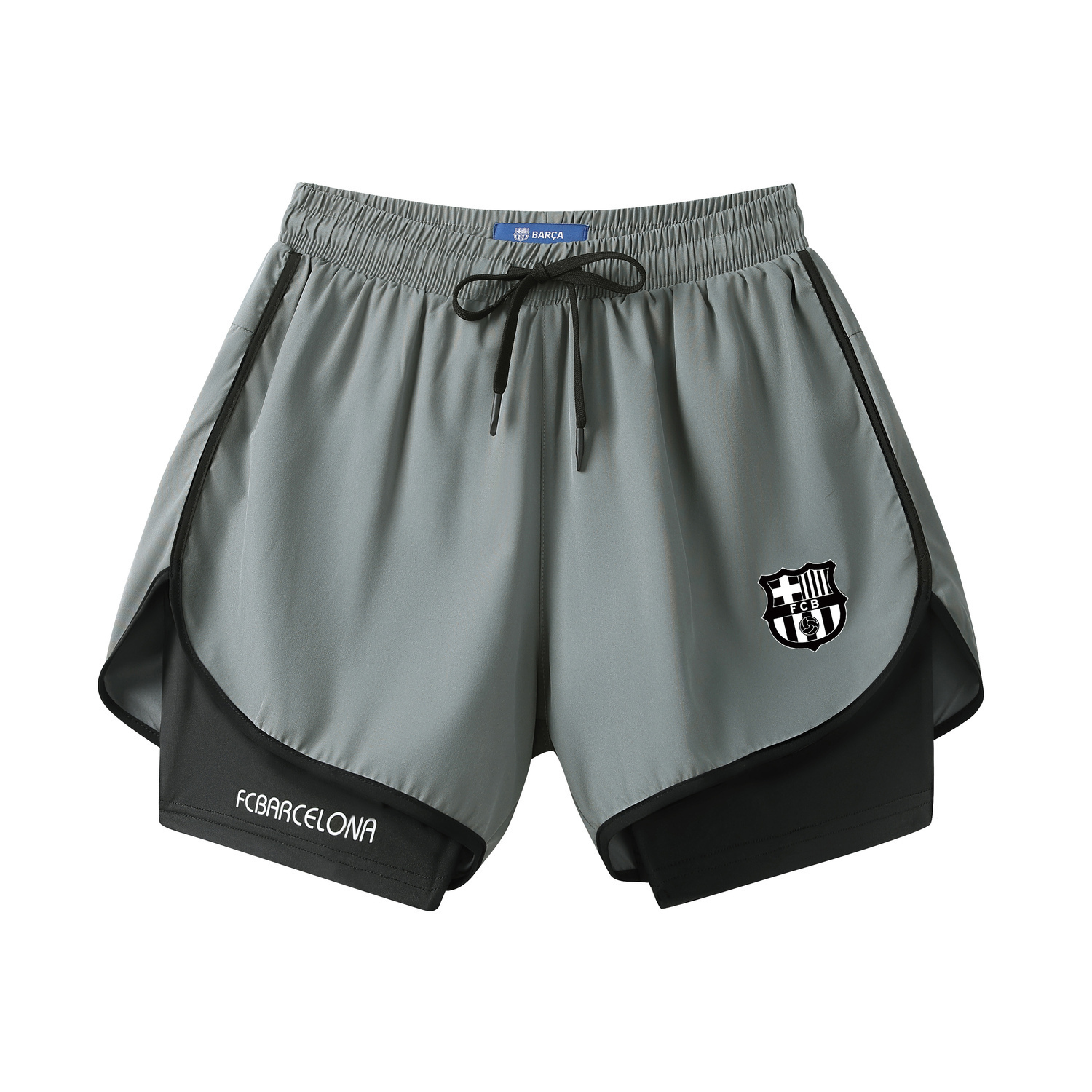 

Повседневные шорты унисекс FCB ARCELONA, серо-зеленый/белый