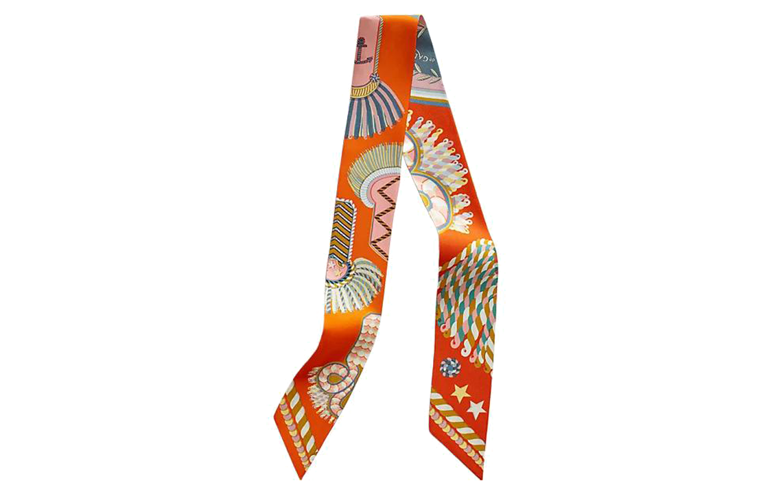 

Женский шелковый шарф Twilly Orange HERMES