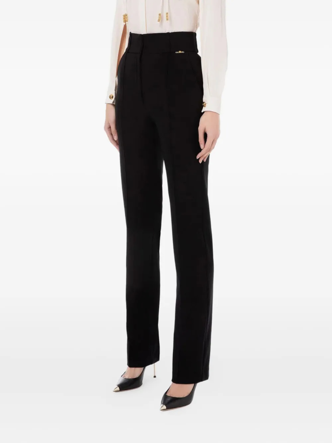 

Брюки Elisabetta Franchi с высокой талией, черный