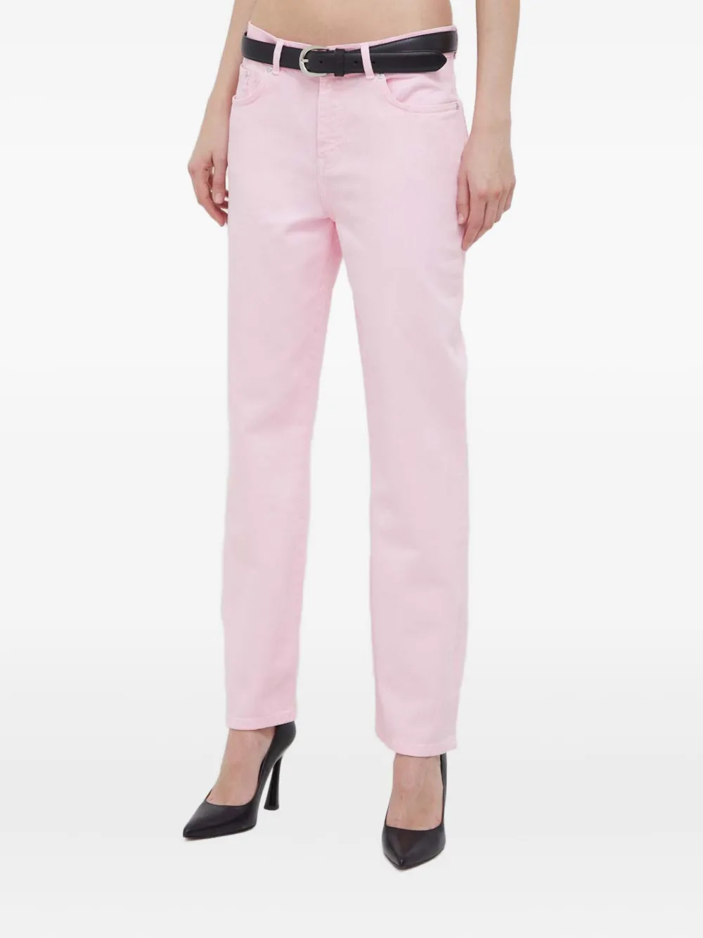 

Джинсы с нашивкой-сердцем Moschino Jeans, розовый