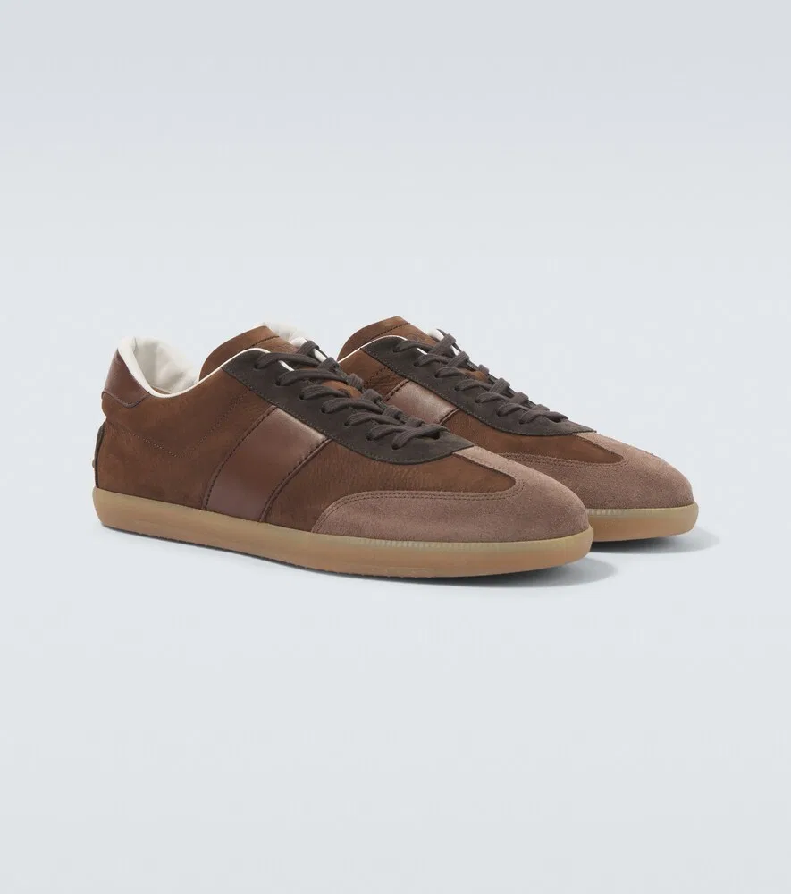 Кроссовки Tabs из кожи и замши Tod's, коричневый