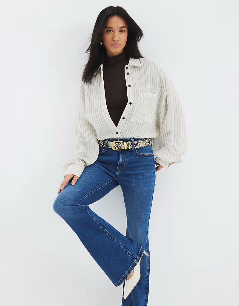 

Джинсы River Island Petite denim средней посадки bootcut из денима