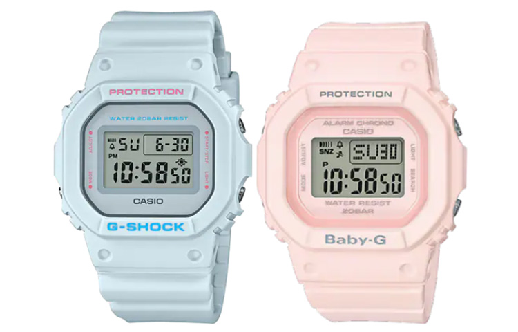

CASIO Часы Unisex Pair Table Series Blue Watch, Blue Gray Watch Dial+Light Pink Watch Dial (Matching Pairs)