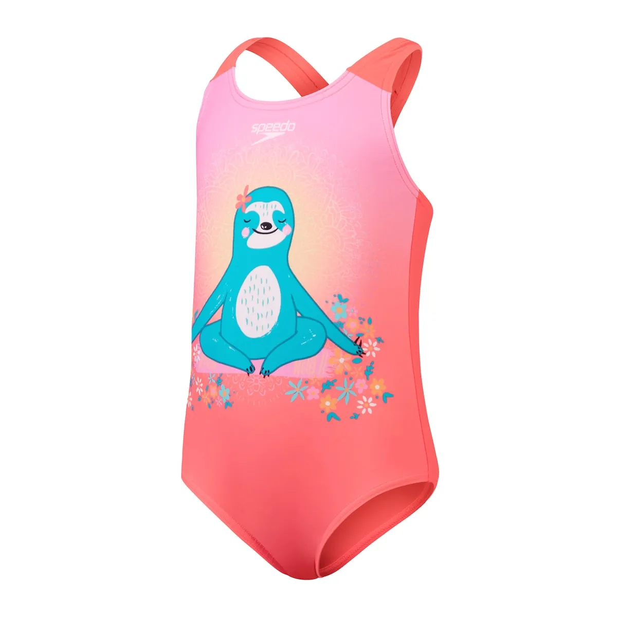 

Детский купальник для девочек с цифровой печатью Speedo, белый