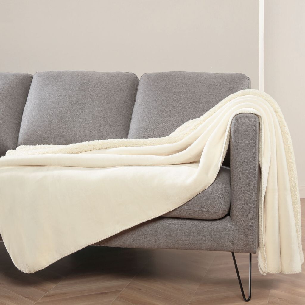 

Мягкий плед XXL 180х220см, 6 цветов на выбор. Большой плед. Bestlivings, бежевый