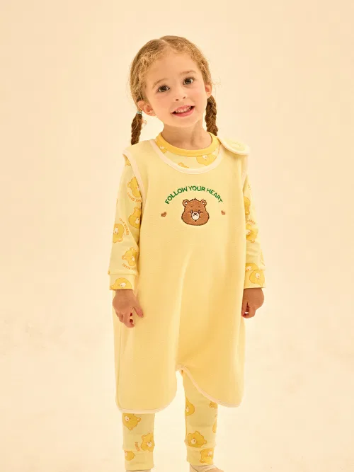 Спальный жилет Care Bears с сердечками, светло-жёлтый