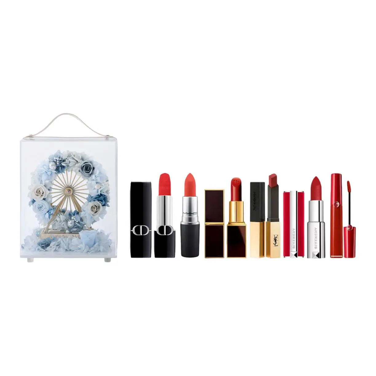 

Эксклюзивный набор подарочных коробок с сохранившимися цветами "колесо обозрения" легкое смешивание стойкий цвет лица 999 3 шт DIOR