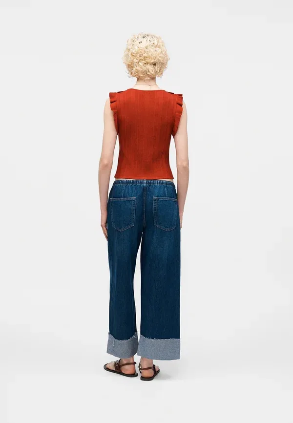 Джинсы Easy crop hetfield cuff baggy jeans Gap, темная стирка — фото 3